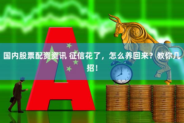 国内股票配资资讯 征信花了，怎么养回来？教你几招！
